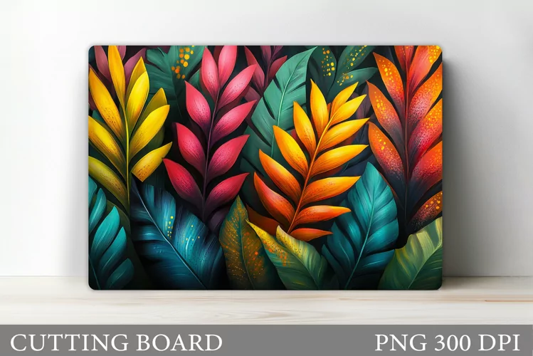 Tropical Leaves Cutting Board. Kitchen Cutting Board Design
