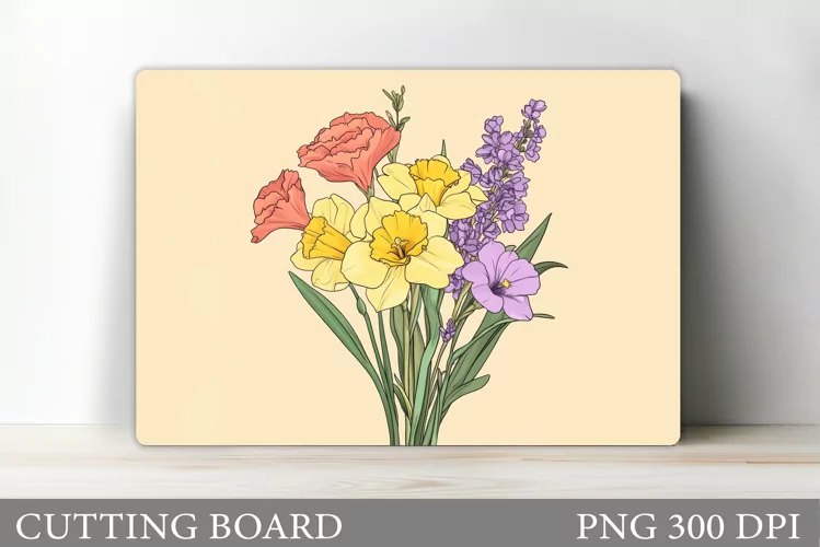Flowers Cutting Board. Floral Cutting Board Design