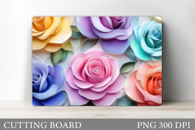 Roses Cutting Board Design. Roses Sublimation