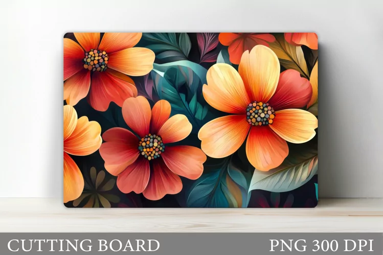 Flowers Cutting Board Design. Flowers Kitchen Cutting Board