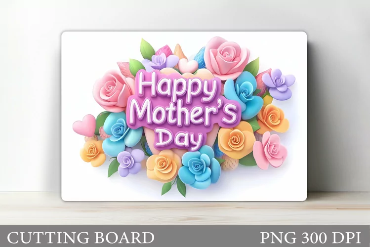 Mother's Day Cutting Board. Floral Cutting Board Sublimation