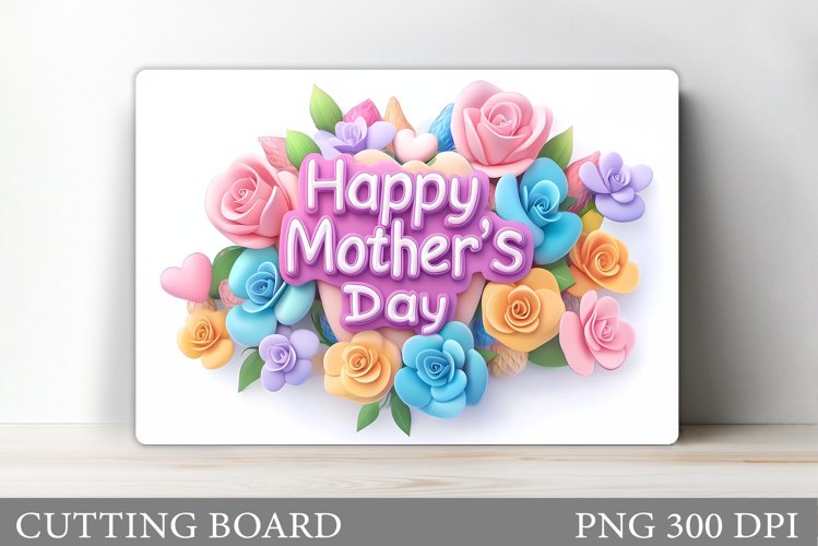 Mother's Day Cutting Board. Floral Cutting Board Sublimation example image 1