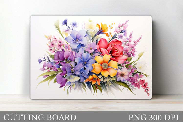 Wildflowers Cutting Board. Flowers Cutting Board Sublimation example image 1