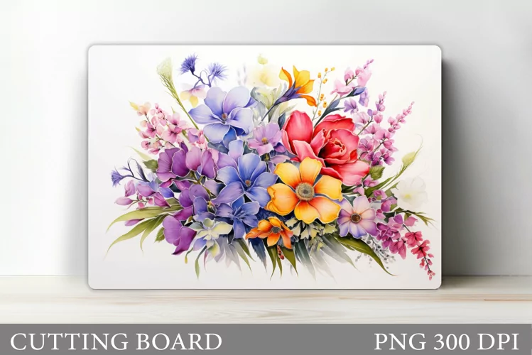 Wildflowers Cutting Board. Flowers Cutting Board Sublimation