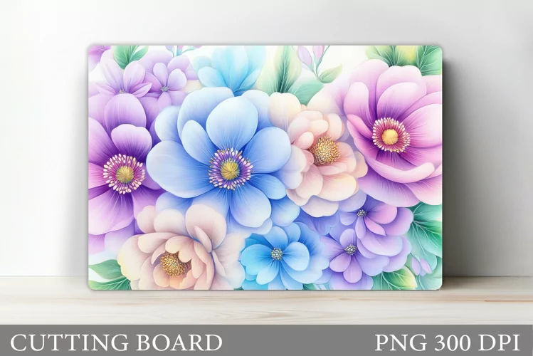 Flowers Cutting Board Sublimation. Wildflowers Cutting Board