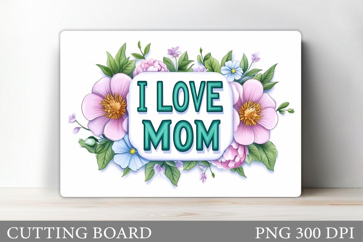 Mother's Day Cutting Board. Floral Cutting Board Sublimation example image 1