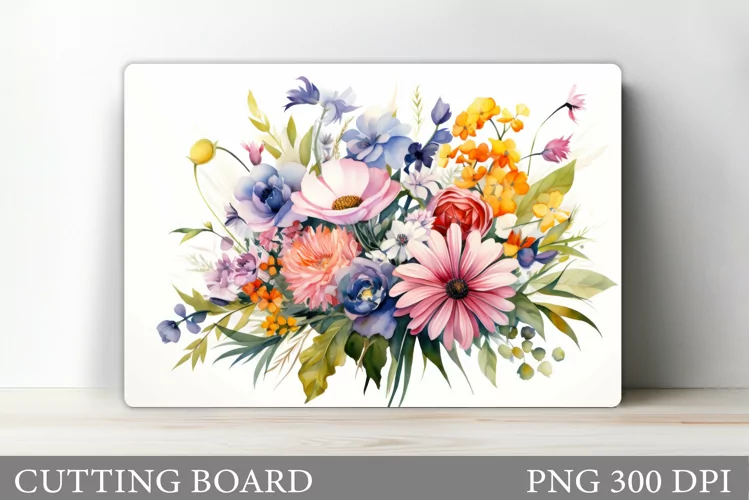 Wildflowers Cutting Board. Flowers Cutting Board Sublimation
