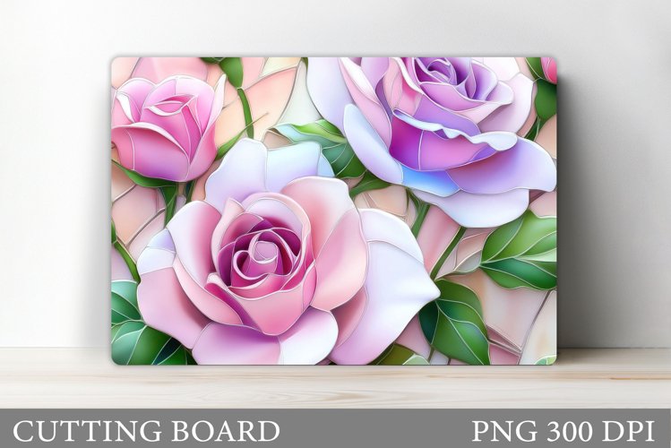 Roses Cutting Board Design. Flowers Cutting Board example image 1
