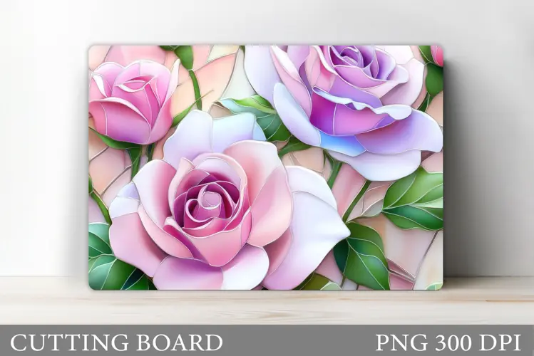 Roses Cutting Board Design. Flowers Cutting Board
