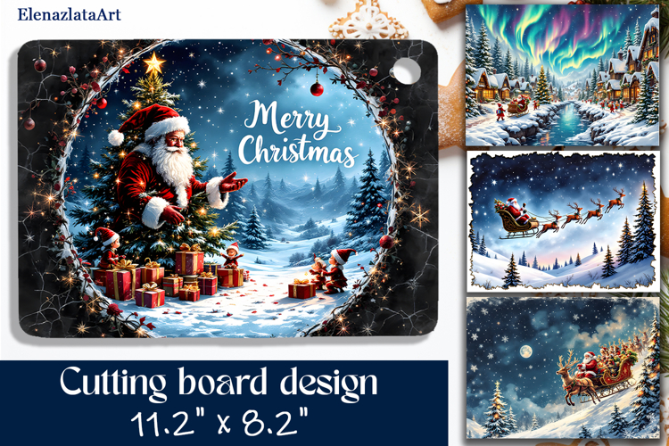 Sublimation cutting board Santa Claus, Sublimation Winter