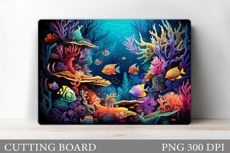 Fish Cutting Board Sublimation. Sea Cutting Board Design