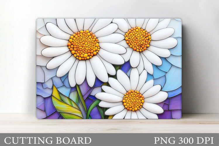 Daisy Flowers Cutting Board. Flowers Kitchen Cutting Board example image 1