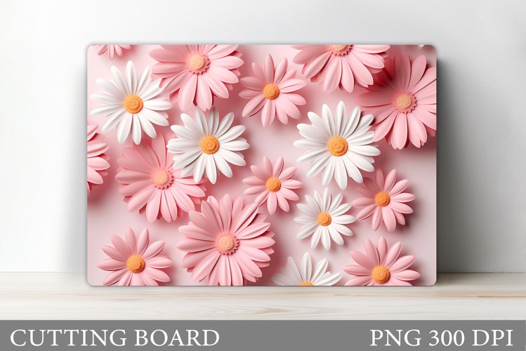 3D Flowers Cutting Board. Kitchen Cutting Board Sublimation example image 1