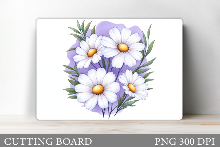 Daisy Flowers Cutting Board. Flowers Kitchen Cutting Design