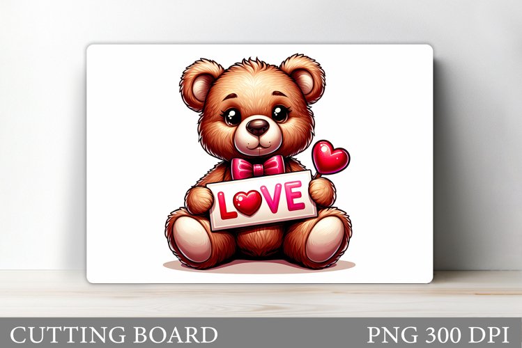 Valentines Bear Cutting Board. Valentines Cutting Board example image 1
