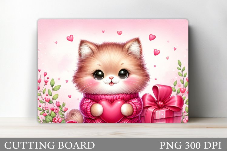 Valentines Cat Cutting Board. Valentines Cutting Board