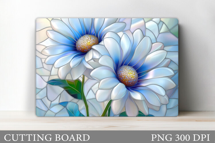 Daisy Flowers Cutting Board. Flowers Kitchen Cutting Design example image 1