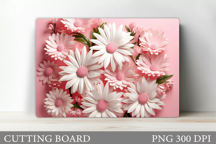3D Flowers Cutting Board. Kitchen Cutting Board Sublimation
