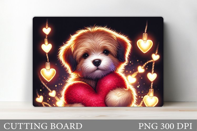 Valentines Dog Cutting Board. Valentines Cutting Board