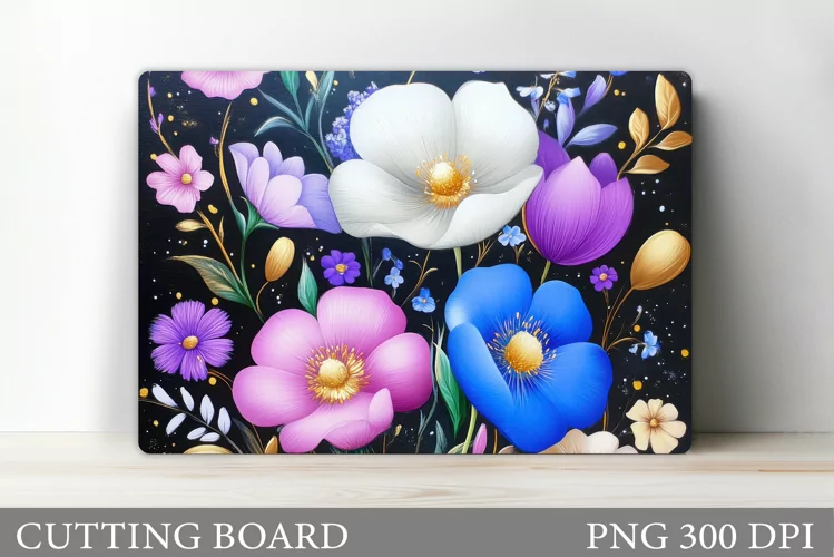 Flowers Cutting Board. Floral Cutting Board Sublimation