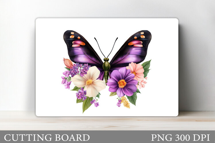 Butterfly Cutting Board. Flower Cutting Board Sublimation example image 1