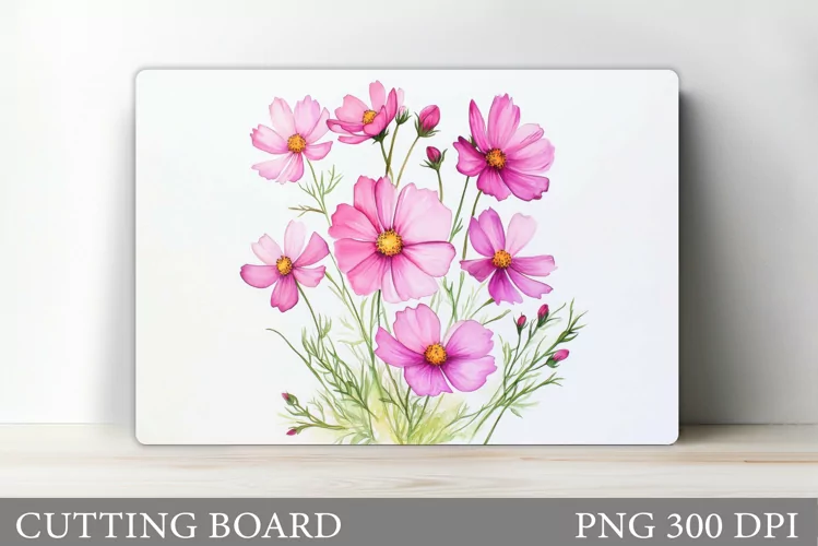 Wildflowers Cutting Board. Flowers Cutting Board Sublimation