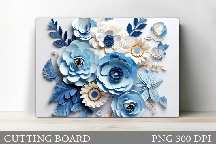 3D Flowers Cutting Board. Flowers Kitchen Cutting Board