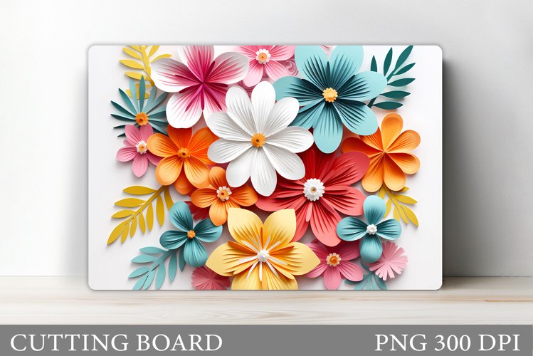 3D Flowers Cutting Board. Flowers Kitchen Cutting Board example image 1