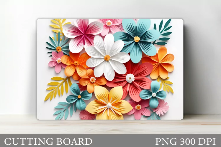 3D Flowers Cutting Board. Flowers Kitchen Cutting Board