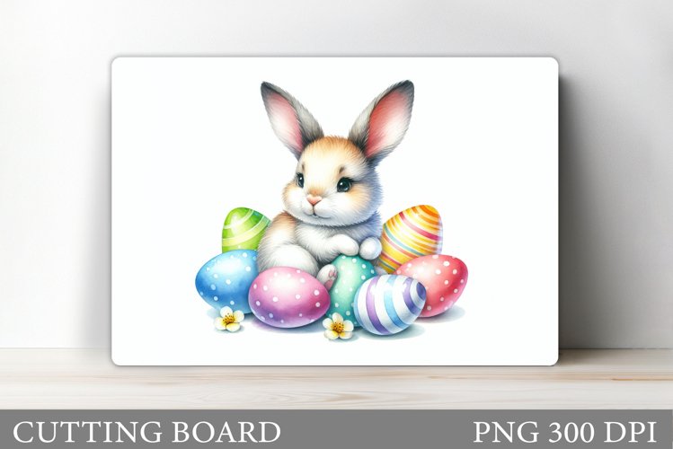 Easter Bunny Cutting Board. Easter Cutting Board Sublimation example image 1
