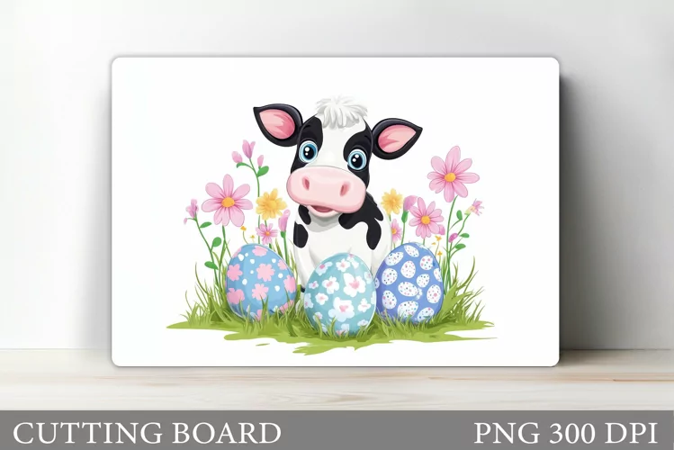 Easter Cow Cutting Board. Easter Cutting Board Sublimation