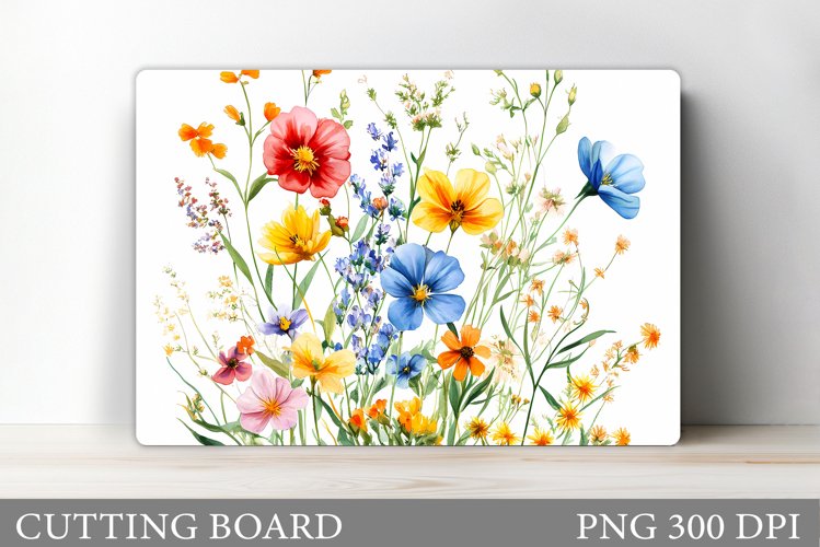 Wildflowers Cutting Board. Flowers Cutting Board Sublimation
