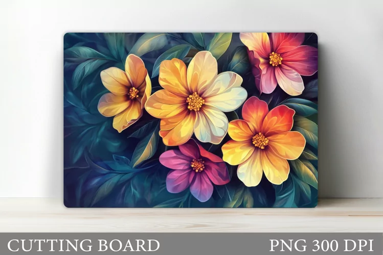 Flowers Cutting Board. Floral Cutting Board Sublimation