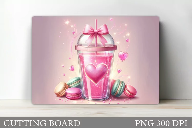 Valentines Drink Cutting Board. Cutting Board Sublimation