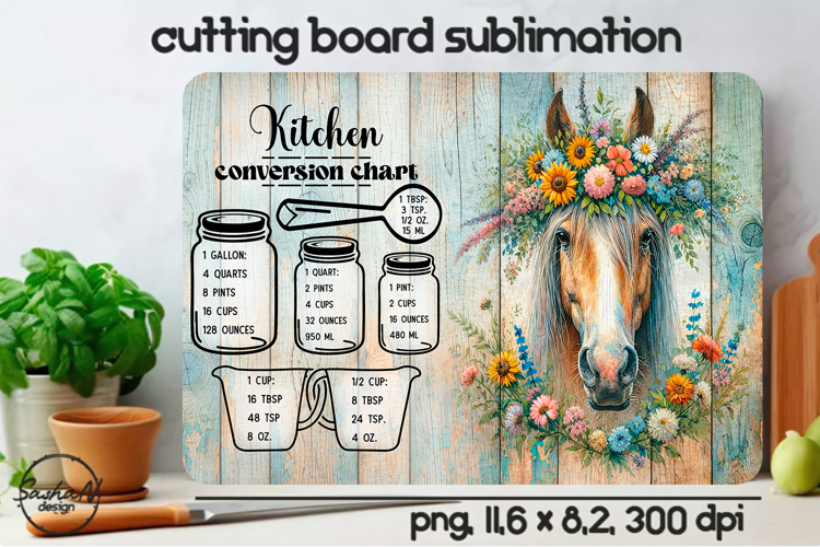 Horse png, Farm Animals Cutting Board Sublimation Design