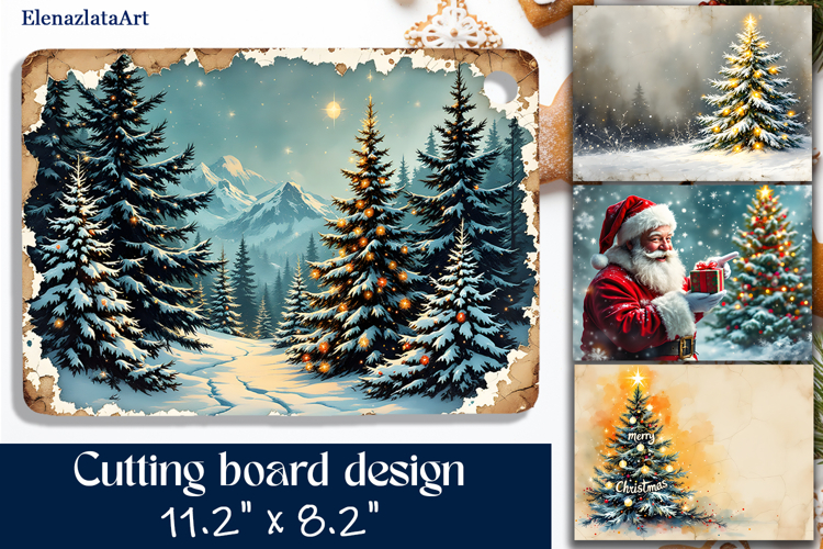 Sublimation cutting board Santa Claus, Sublimation Winter
