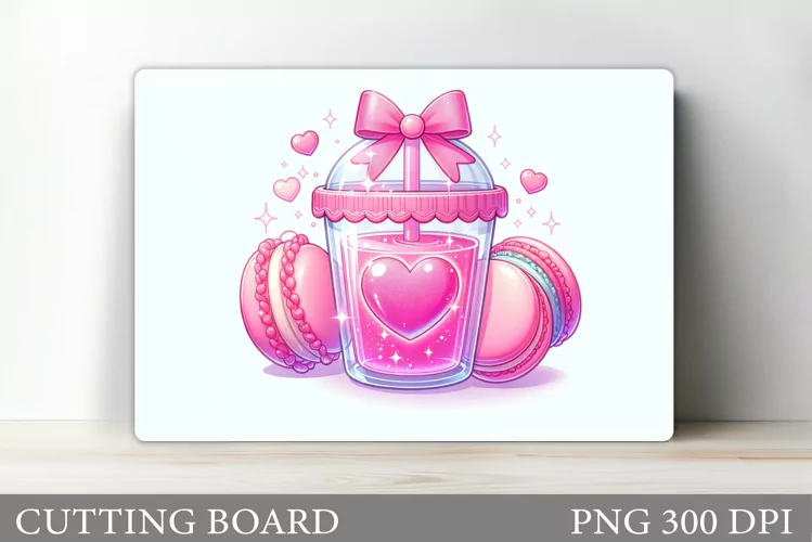 Valentines Drink Cutting Board. Cutting Board Sublimation