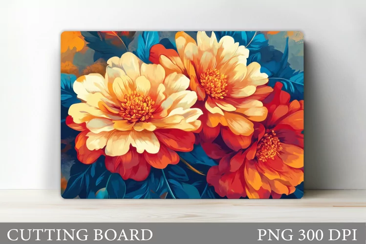 Flowers Cutting Board. Floral Cutting Board Sublimation
