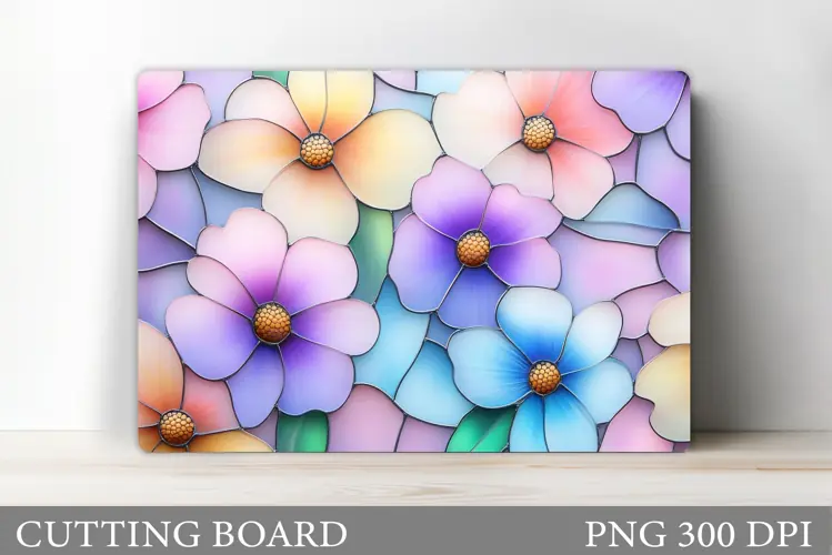 Flowers Cutting Board Sublimation. Wildflowers Cutting Board