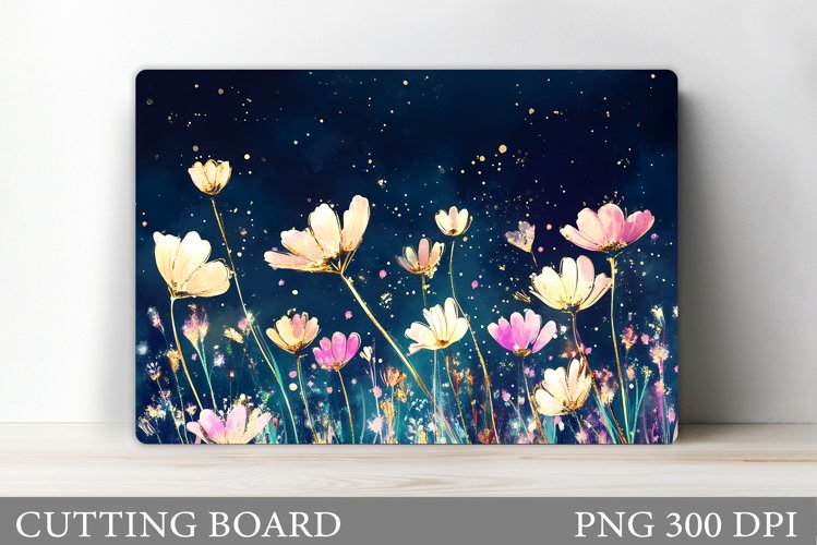 Wildflowers Cutting Board. Flowers Cutting Board Sublimation example image 1