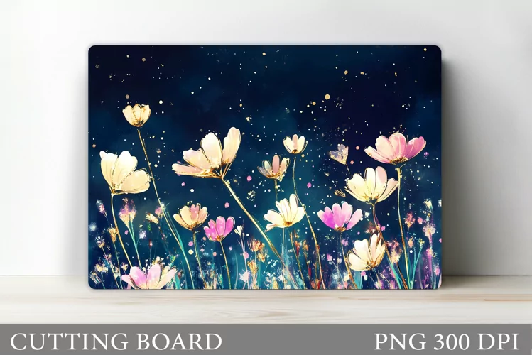 Wildflowers Cutting Board. Flowers Cutting Board Sublimation