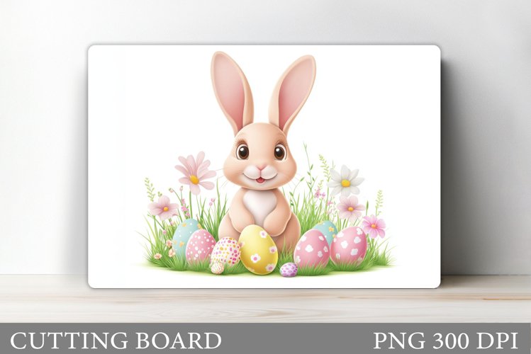 Easter Bunny Cutting Board. Easter Cutting Board Sublimation example image 1