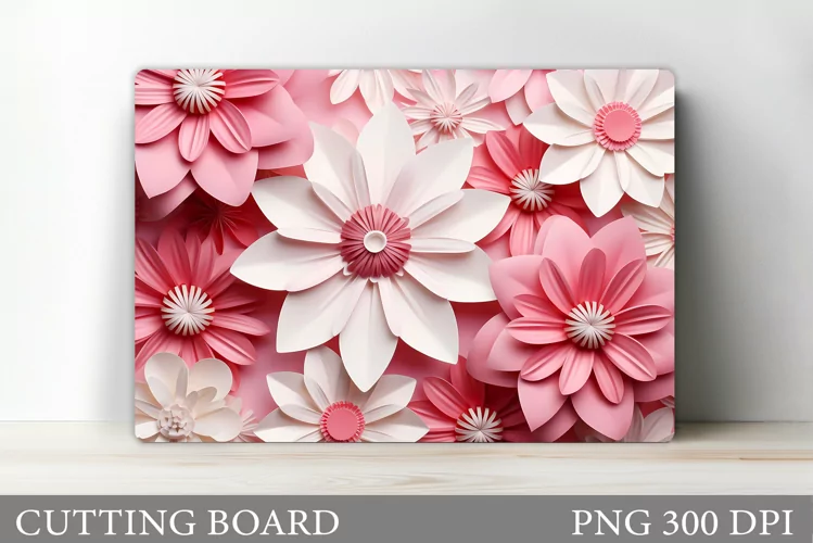 3D Flowers Cutting Board. Kitchen Cutting Board Sublimation