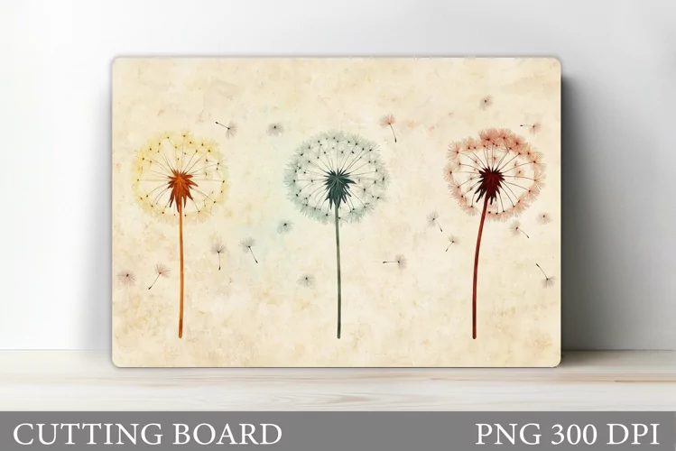 Dandelions Cutting Board. Flowers Kitchen Cutting Board