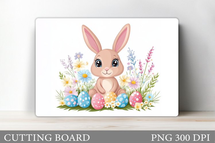 Easter Bunny Cutting Board. Easter Cutting Board Sublimation example image 1