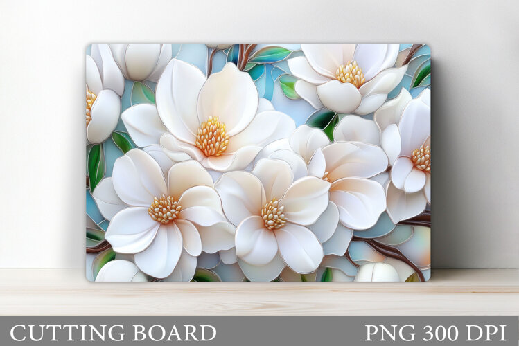 Floral Cutting Board Design. Flowers Cutting Board example image 1
