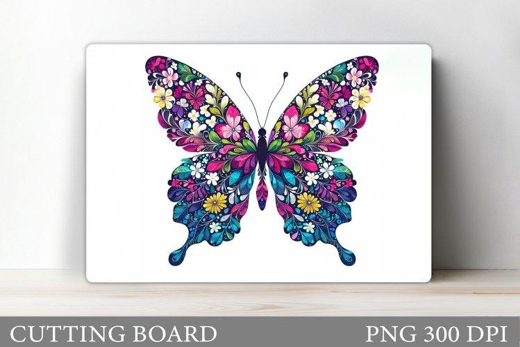 Floral Butterfly Cutting Board. Butterfly Sublimation