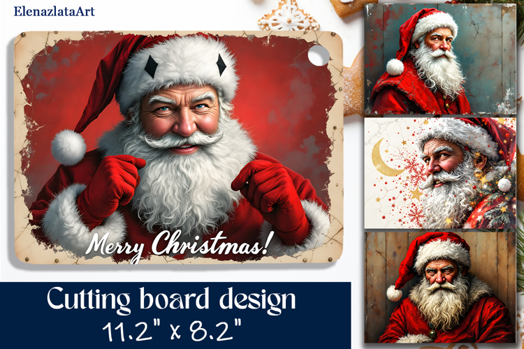 Sublimation cutting board Santa Claus, Sublimation Winter