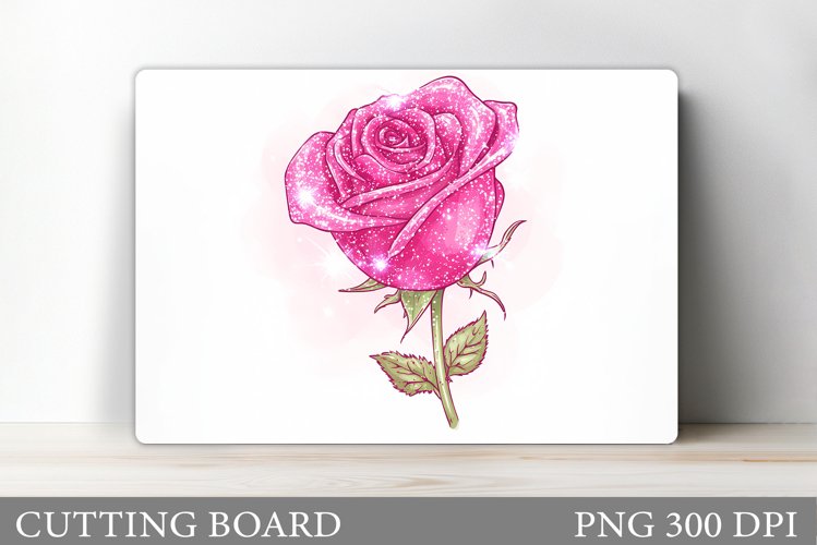 Rose Cutting Board Sublimation. Flowers Cutting Board Design example image 1