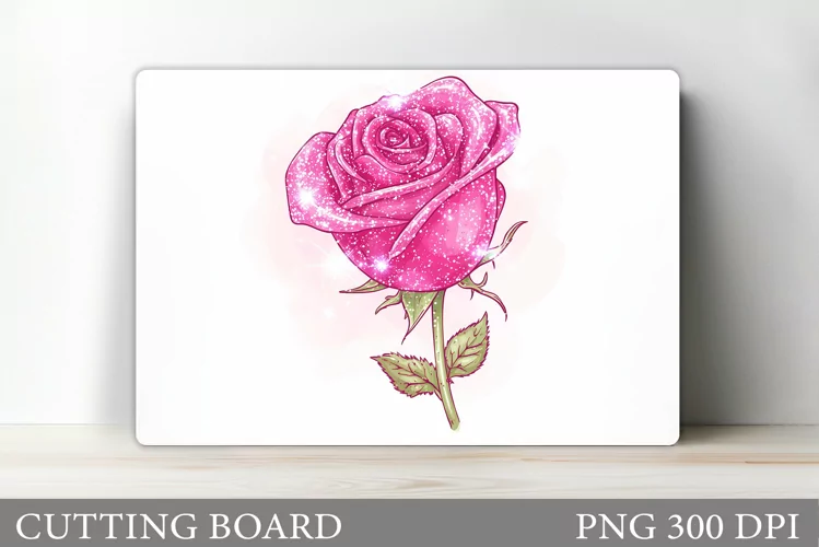 Rose Cutting Board Sublimation. Flowers Cutting Board Design